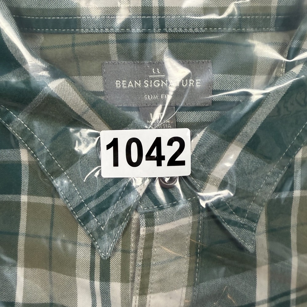 LL Bean Signature Slim Fit LT Deer Patchwork Plaid Cotton Button-Up Shirt Farm - Picture 16 of 16